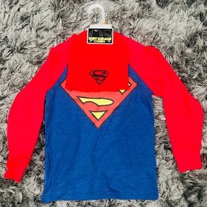 NEW! Boys Superman Long sleeve & Beanie Sz SM 6